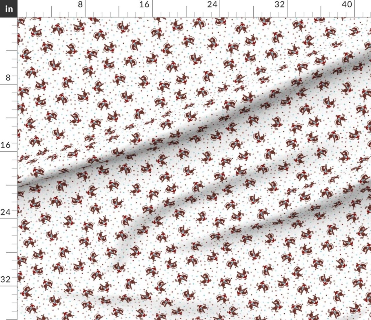Various Fabrics by the Yard or Fat Quarter Western Cowboy Rodeo Novelty 1950S 1940S Horse Small Scale Custom Printed Fabric by Spoonflower